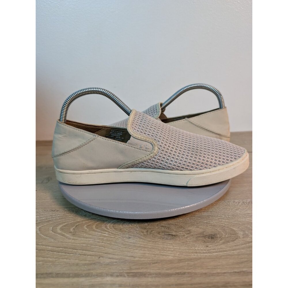 Olukai Pehuea Women's Size 9 Beige Mesh Cushioned Slip on Sneakers Flaw - Picture 8 of 10